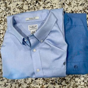Mens XL blue LL bean dress shirt (x2)